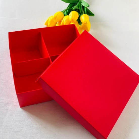 25x25x10 Karton Kutu-4 Bölmeli