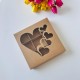 21x21x4 Pencereli Karton Kutu-Kalp (9 Bölmeli)