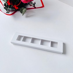 5x21x1,5 cm Beyaz Pencereli Sürgülü Kutu (5 bölmeli)