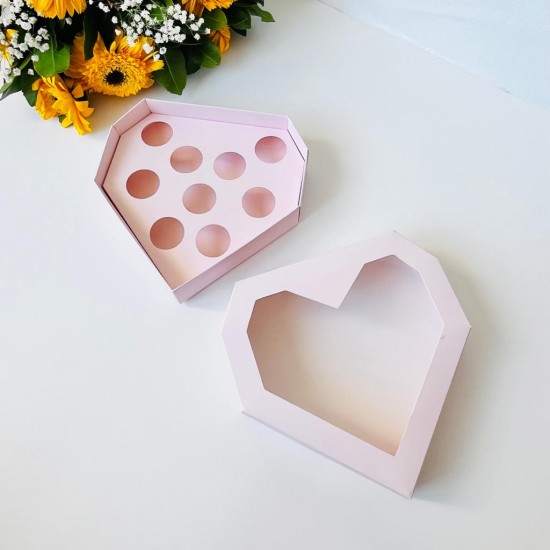 9 Bölmeli Kalp Karton Kutu