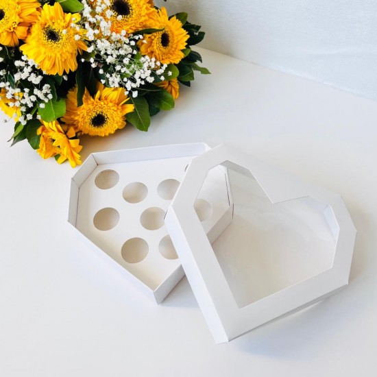 9 Bölmeli Kalp Karton Kutu