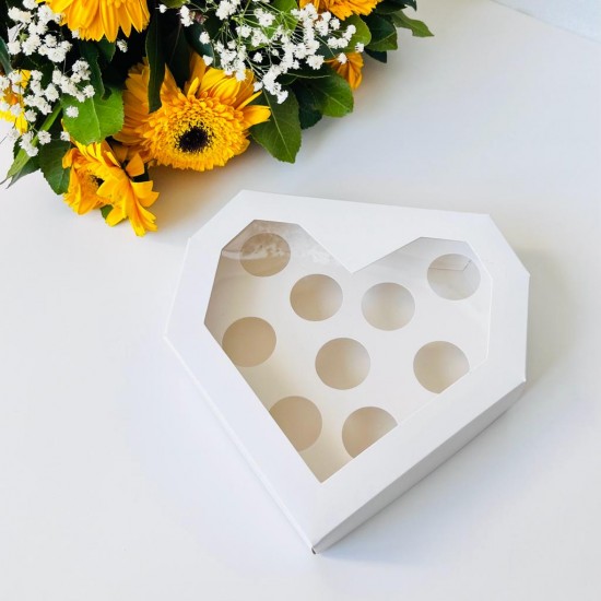 9 Bölmeli Kalp Karton Kutu
