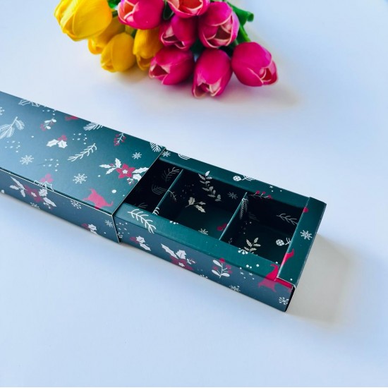 5 Bölmeli Karton Sürgülü Çikolata Kutusu