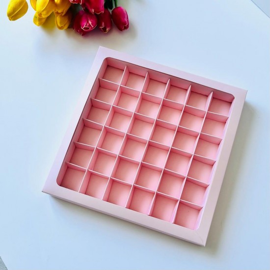 36 Bölmeli Pencereli Çikolata Kutusu