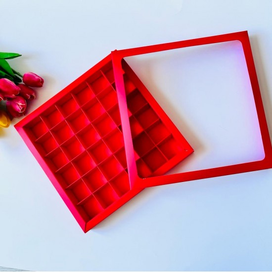 36 Bölmeli Pencereli Çikolata Kutusu