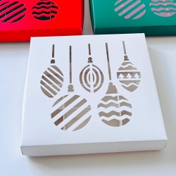 16 Bölmeli Yılbaşı Temalı Tasarım Bonbon Çikolata Kutusu