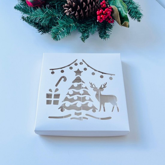 16 Bölmeli Yılbaşı Temalı Tasarım Bonbon Çikolata Kutusu