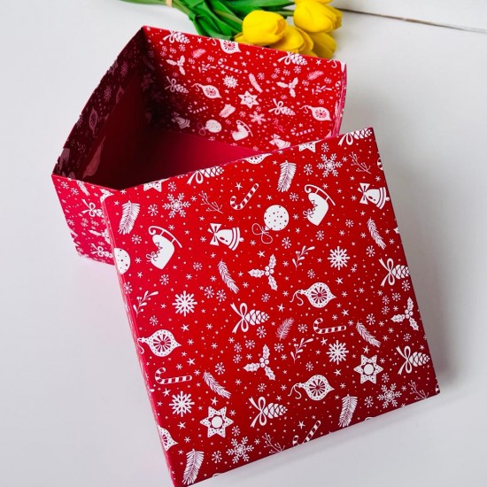 18x18x11 Karton Kutu Yılbaşı 