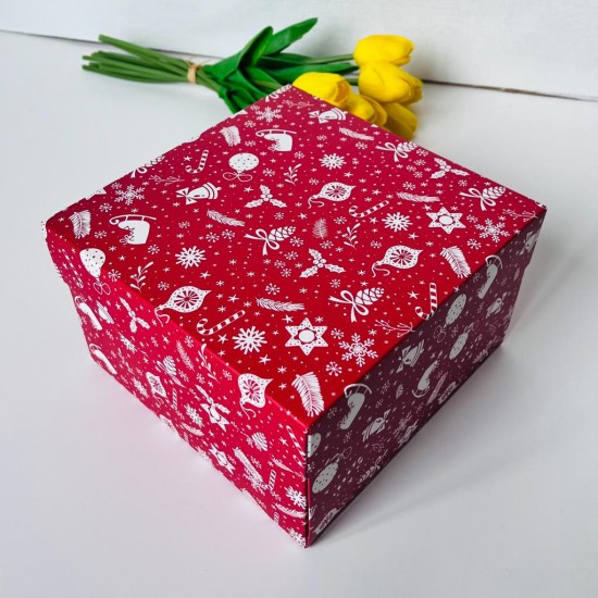 18x18x11 Karton Kutu Yılbaşı 