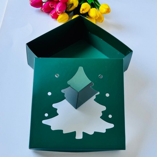 21x21x8 Pencereli Karton Kutu-Çam