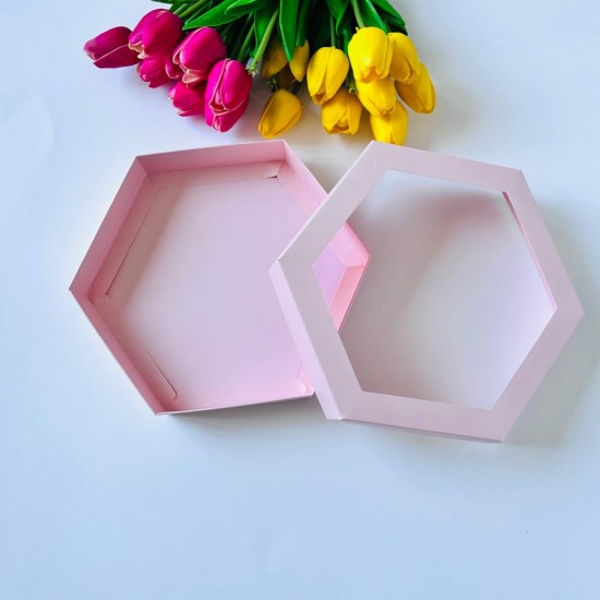 Altıgen Tasarım Asetat Pencereli Kutu