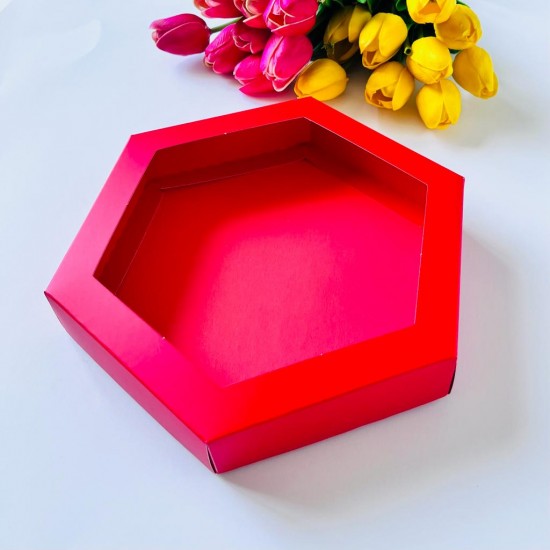 Altıgen Tasarım Asetat Pencereli Kutu