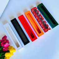 5x5x25 Pencereli Sürgülü Makaron Kutusu