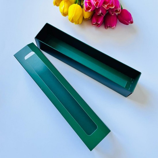 5x5x25 Pencereli Sürgülü Makaron Kutusu