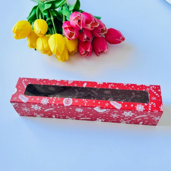 5x5x25 Pencereli Sürgülü Makaron Kutusu