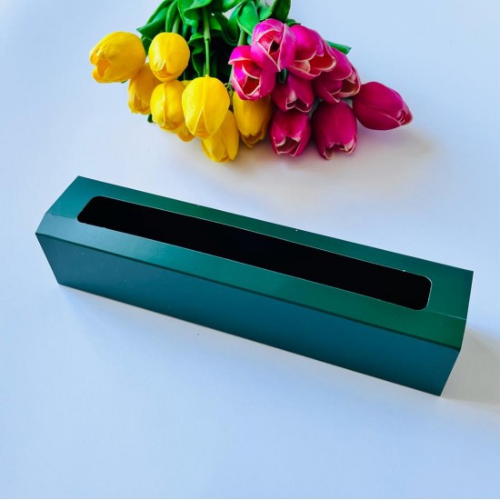 5x5x25 Pencereli Sürgülü Makaron Kutusu