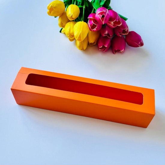 5x5x25 Pencereli Sürgülü Makaron Kutusu