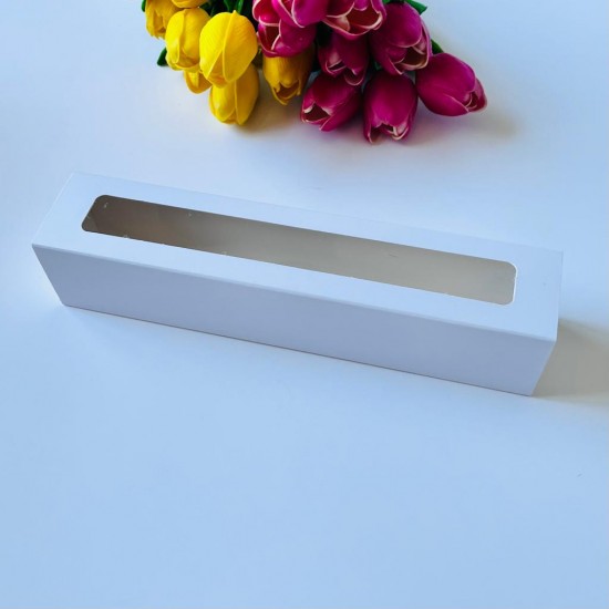 5x5x25 Pencereli Sürgülü Makaron Kutusu