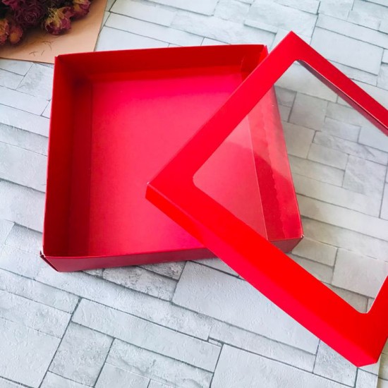 20x20x5 Pencereli Karton Kutu Yılbaşı 