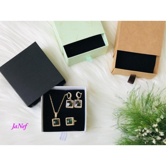 Takı Kutusu Karton Sürgülü Süngerli 8x8x3 