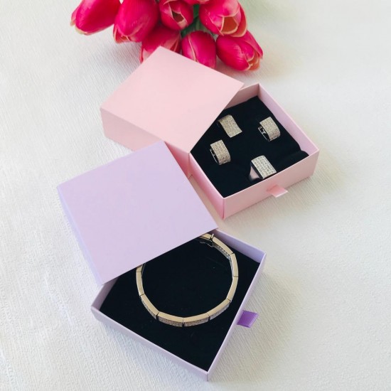 Takı Kutusu Karton Sürgülü Süngerli 8x8x3 