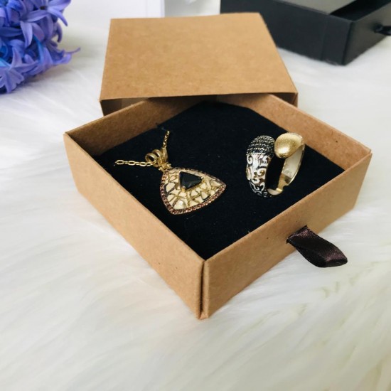 Takı Kutusu Karton Sürgülü Süngerli 8x8x3 