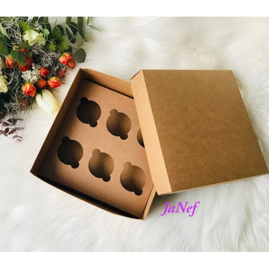 25x25x10 Cupcake Kutusu 6'lı