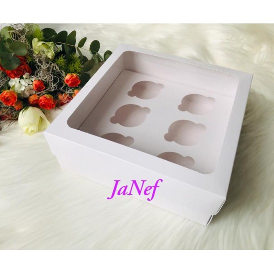 25x25x10 Cupcake Kutusu Pencereli 6'lı