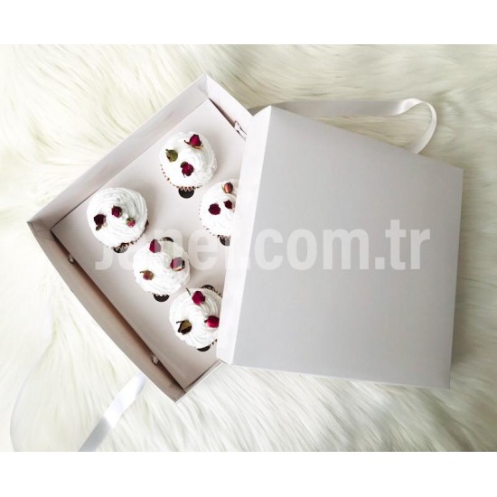25x25x10 Cupcake Taşıma Kutusu 6'lı