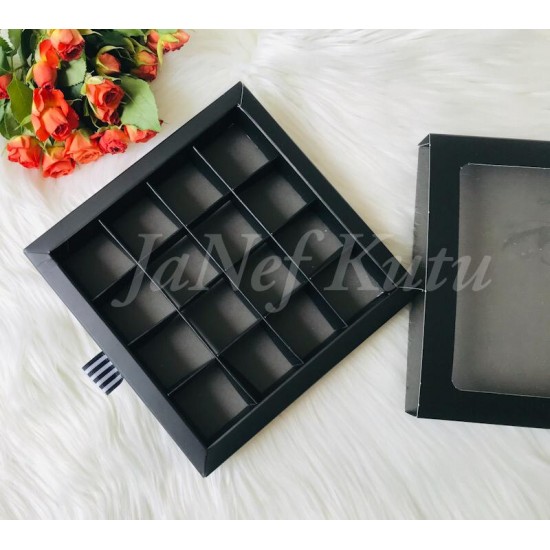 16 Bölmeli Sürgülü Çikolata-Bonbon Kutusu 