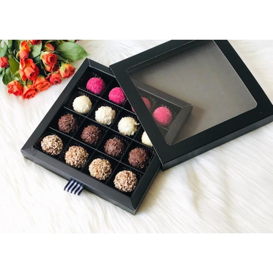 16 Bölmeli Sürgülü Çikolata-Bonbon Kutusu 