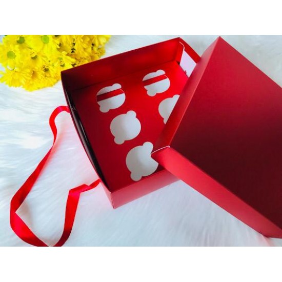 25x25x10 Cupcake Taşıma Kutusu 6'lı