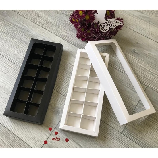 12 Bölmeli Pencereli Çikolata Kutusu