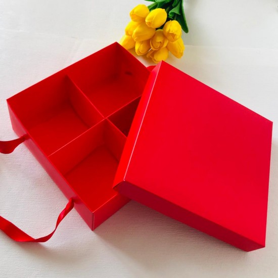 21x21x8 Karton Taşıma Kutusu-4 Bölmeli