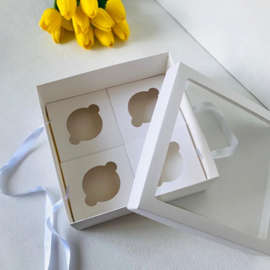 21x21x8 Cupcake Taşıma Kutusu 4'lü