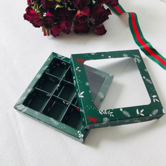 9 Bölmeli Pencereli Çikolata Kutusu