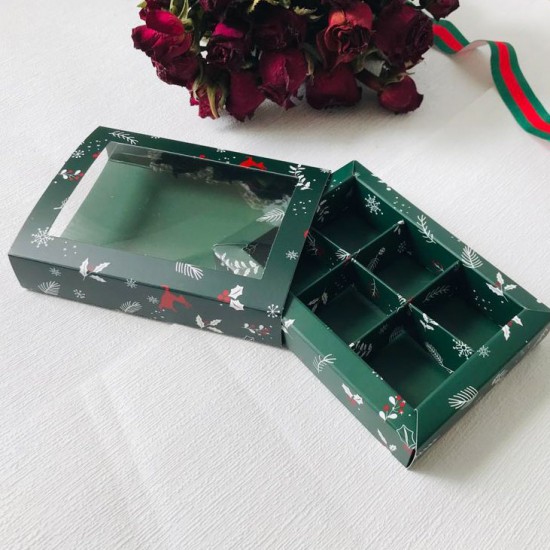 6 Bölmeli Pencereli Çikolata Kutusu