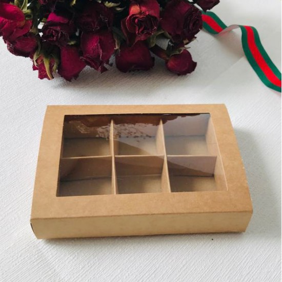 6 Bölmeli Pencereli Çikolata Kutusu