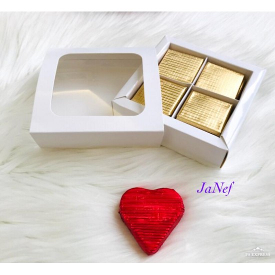 4 Bölmeli Pencereli Çikolata Kutusu