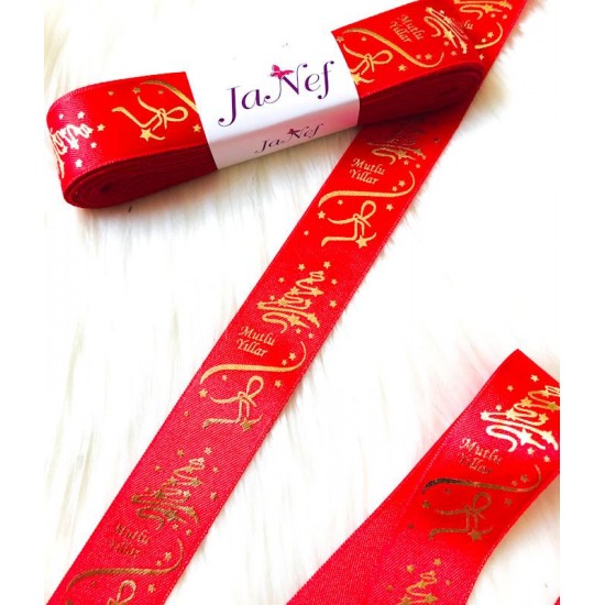 Kurdele Saten Mutlu Yıllar gold