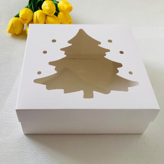 21x21x8 Pencereli Karton Kutu-Çam