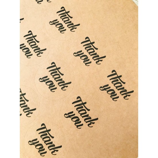 Kraft Yapışkanlı Sticker,Thank You