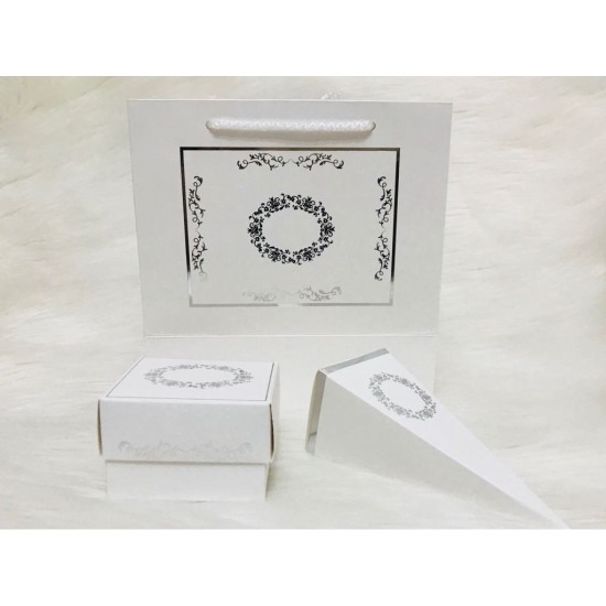 Karton Çanta Beyaz (Desen 2)