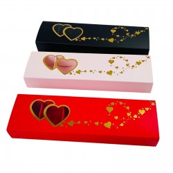 5 Bölmeli İkili Kalp Tasarım Gold Yaldızlı Çikolata Kutusu