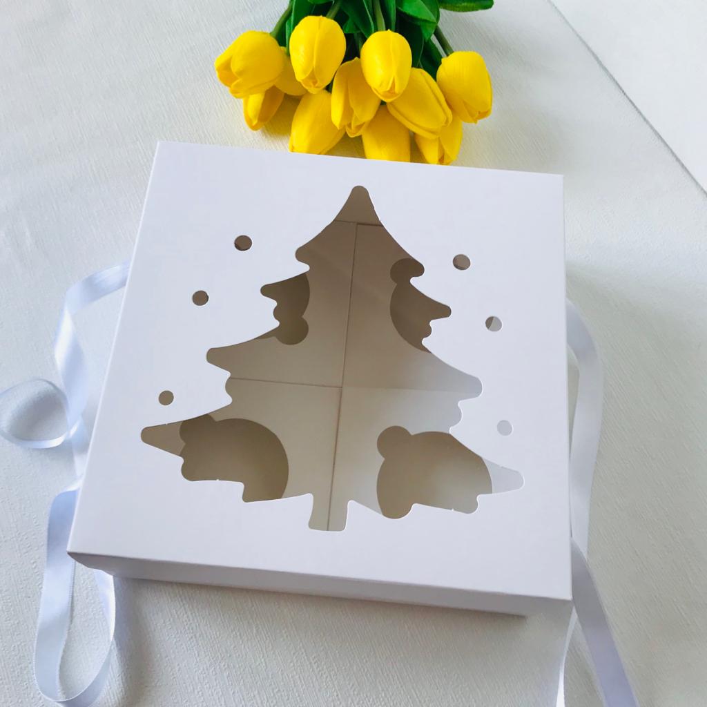 21x21x8 Cupcake Taşıma Kutusu Çam 4'lü — ürün görseli
