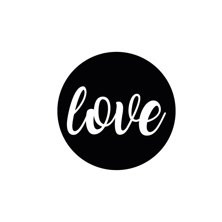 Şeffaf Sticker,Love (siyah) — galeri görseli