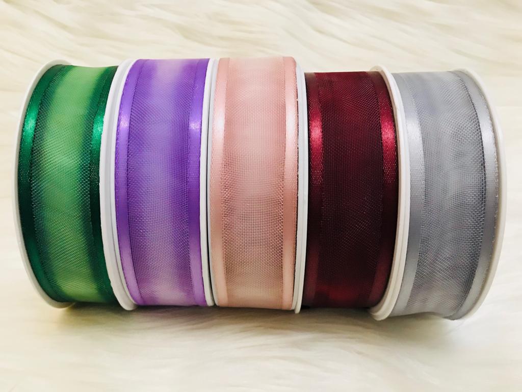 Kurdele Saten Şeritli Şifon 25 mm-20 m — galeri görseli
