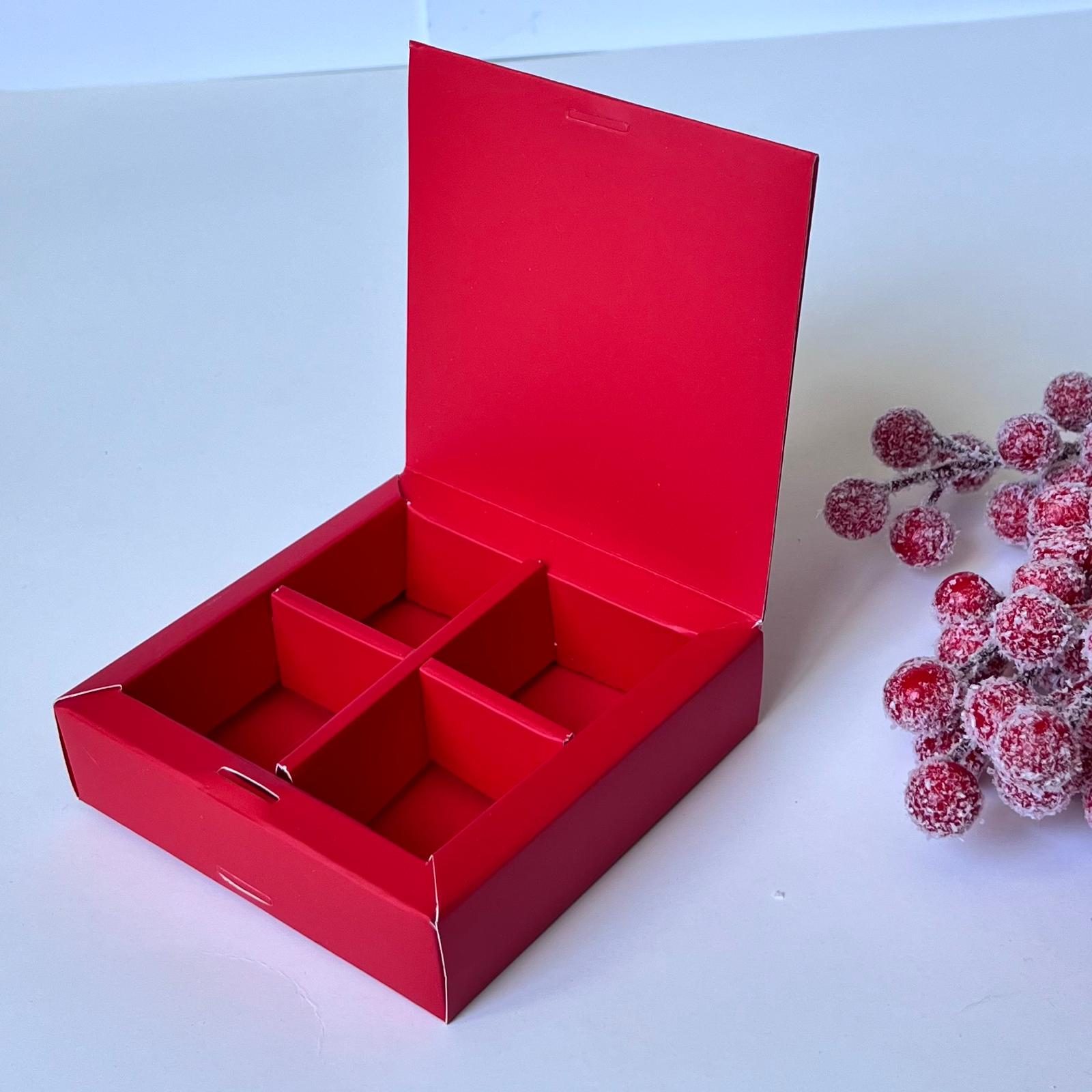 4 Bölmeli Karton Bonbon Çikolata Kutusu — galeri görseli